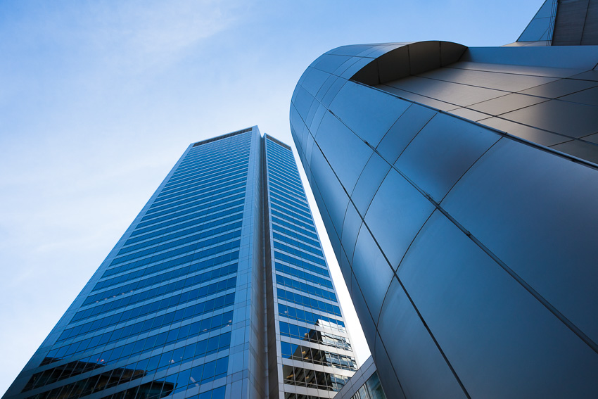 Photo of skyscrapers looming into the sky in Calgary, Alberta, Canada
