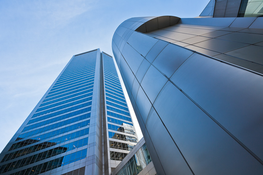 Photo of skyscrapers looming into the sky in Calgary, Alberta, Canada